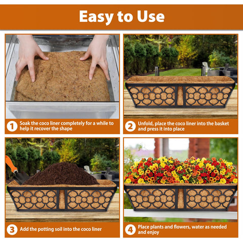 Legigo coconut liners suit indoor and outdoor use, from window boxes to railing planters.