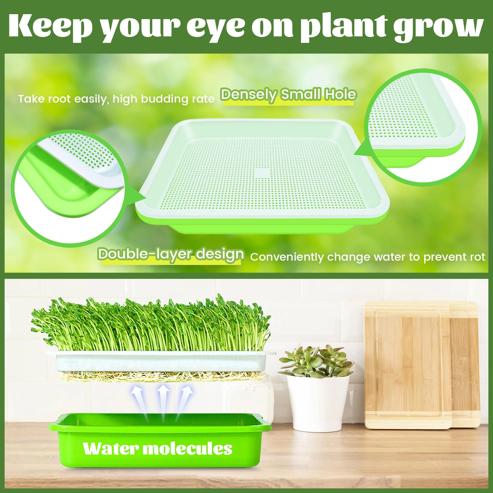 Legigo inner mesh tray improves airflow for better sprouts