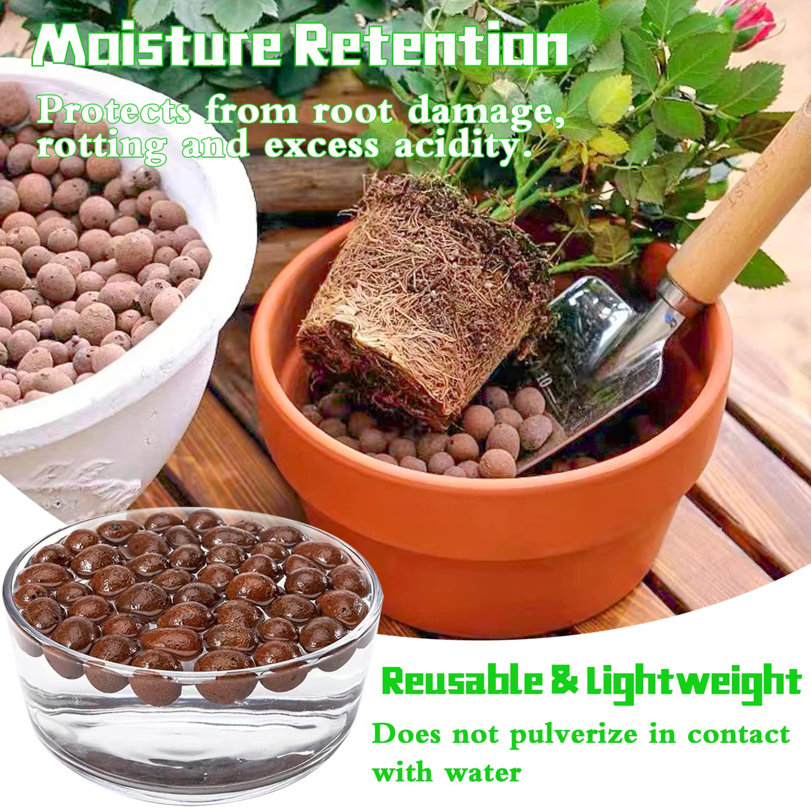 Legigo Leca balls store moisture and nutrients for gradual root delivery.