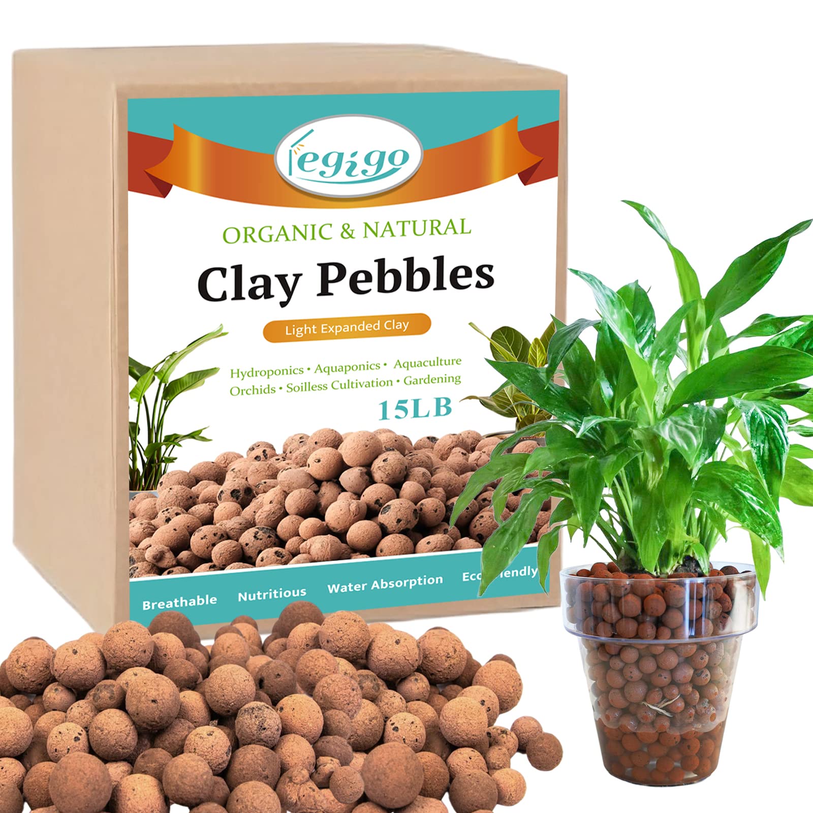 Legigo Leca pebbles in a resealable pouch for easy storage and long-lasting dryness.