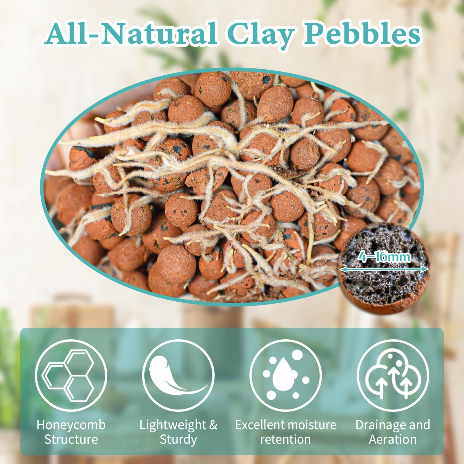Legigo Leca clay pebbles provide superior drainage and aeration for healthy roots.