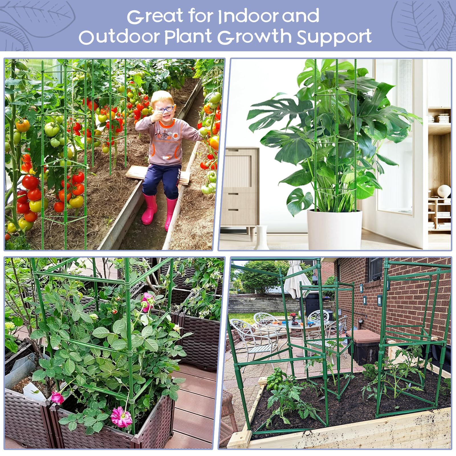 Legigo modular stakes assembly enables quick adjustments as plants grow taller.