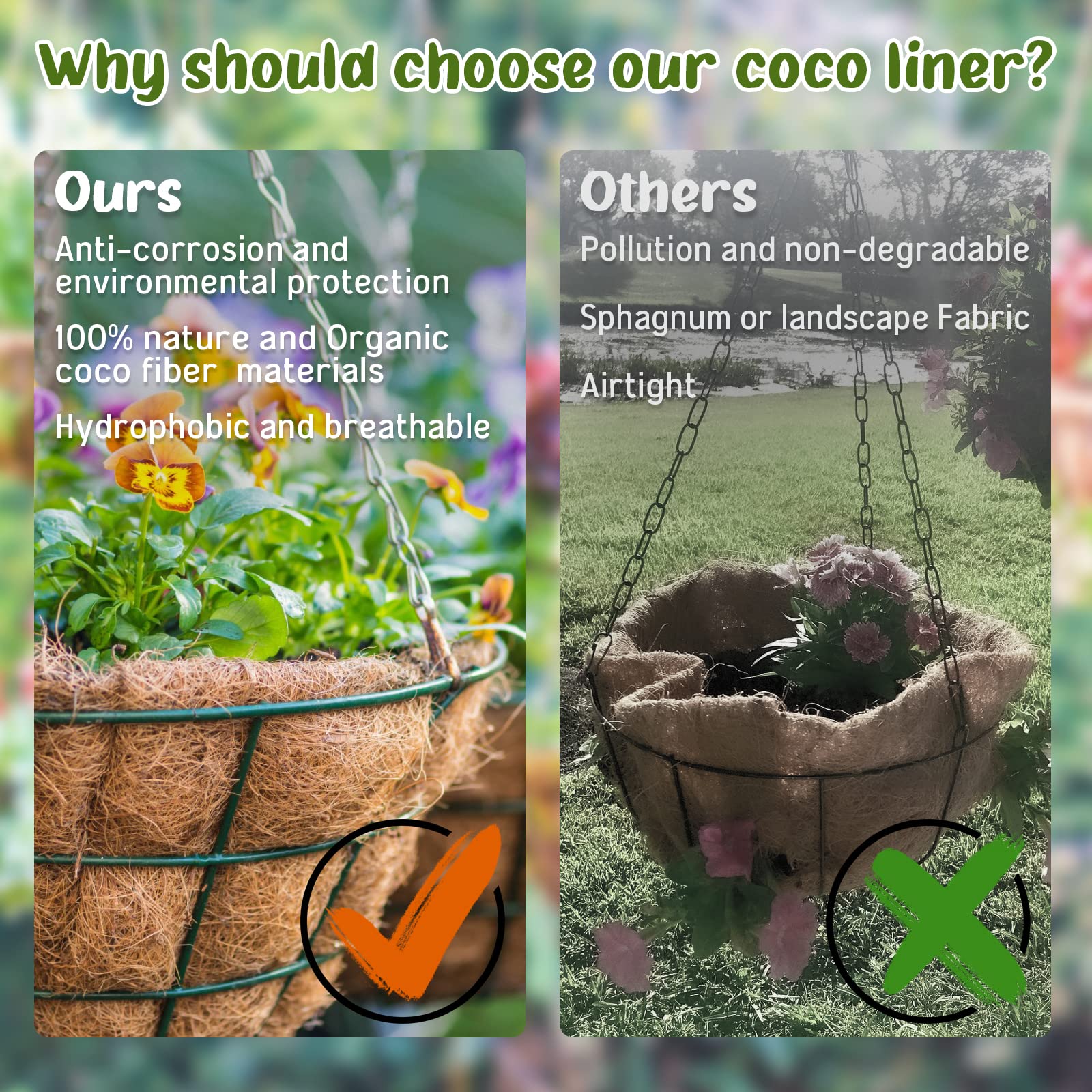 Legigo coco liner demonstrates moisture balance supporting healthy root growth.