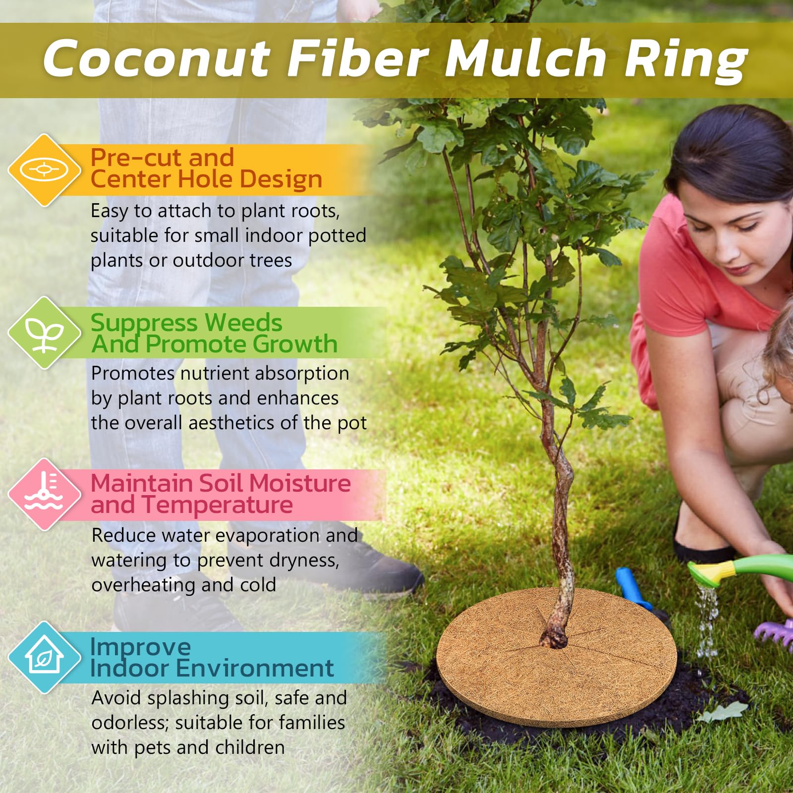 Legigo coco mulch ring for neat indoor and outdoor plant pots