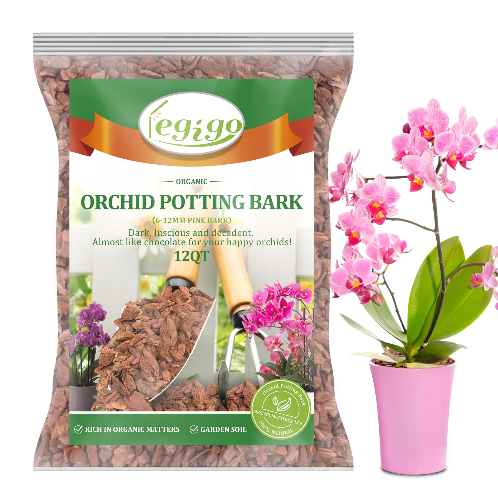 Legigo orchid bark 12-quarts bag boosts root aeration for orchids