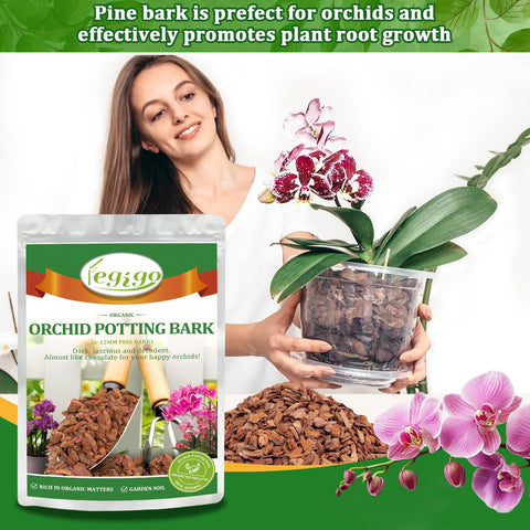 Legigo orchid bark increases water retention to reduce watering frequency