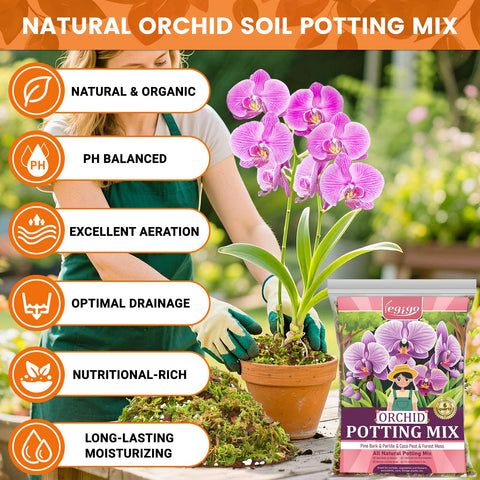 Legigo orchid mix coco peat provides natural nutrients and moisture balance