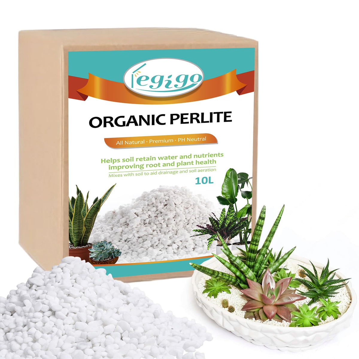 Legigo 10 quarts perlite bulk improves drainage for indoor plants