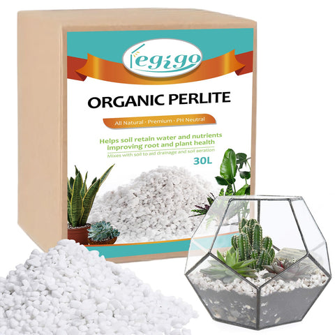 Legigo 30 qt coarse perlite texture improves drainage for indoor potted plants