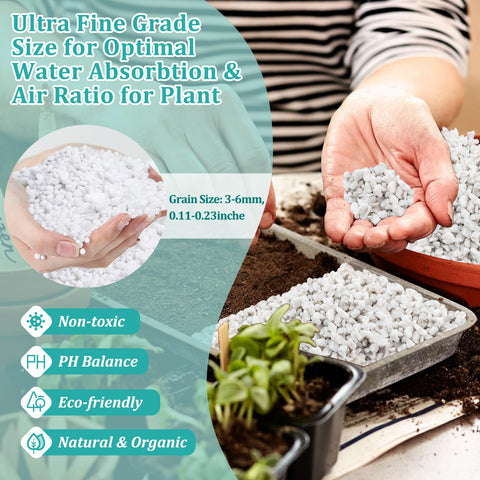Legigo perlite aerates soil mix to improve drainage and root health.