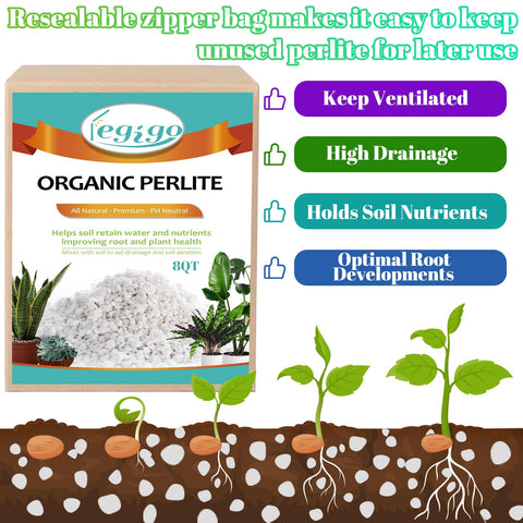 Legigo coarse-perlite-grains improving aeration in potting mixes.