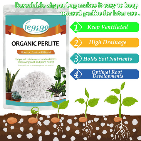 Legigo perlite drainage boost improves soil porosity and prevents root rot