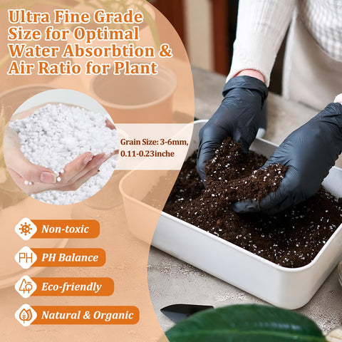 Legigo perlite granules poured into soil to improve drainage.