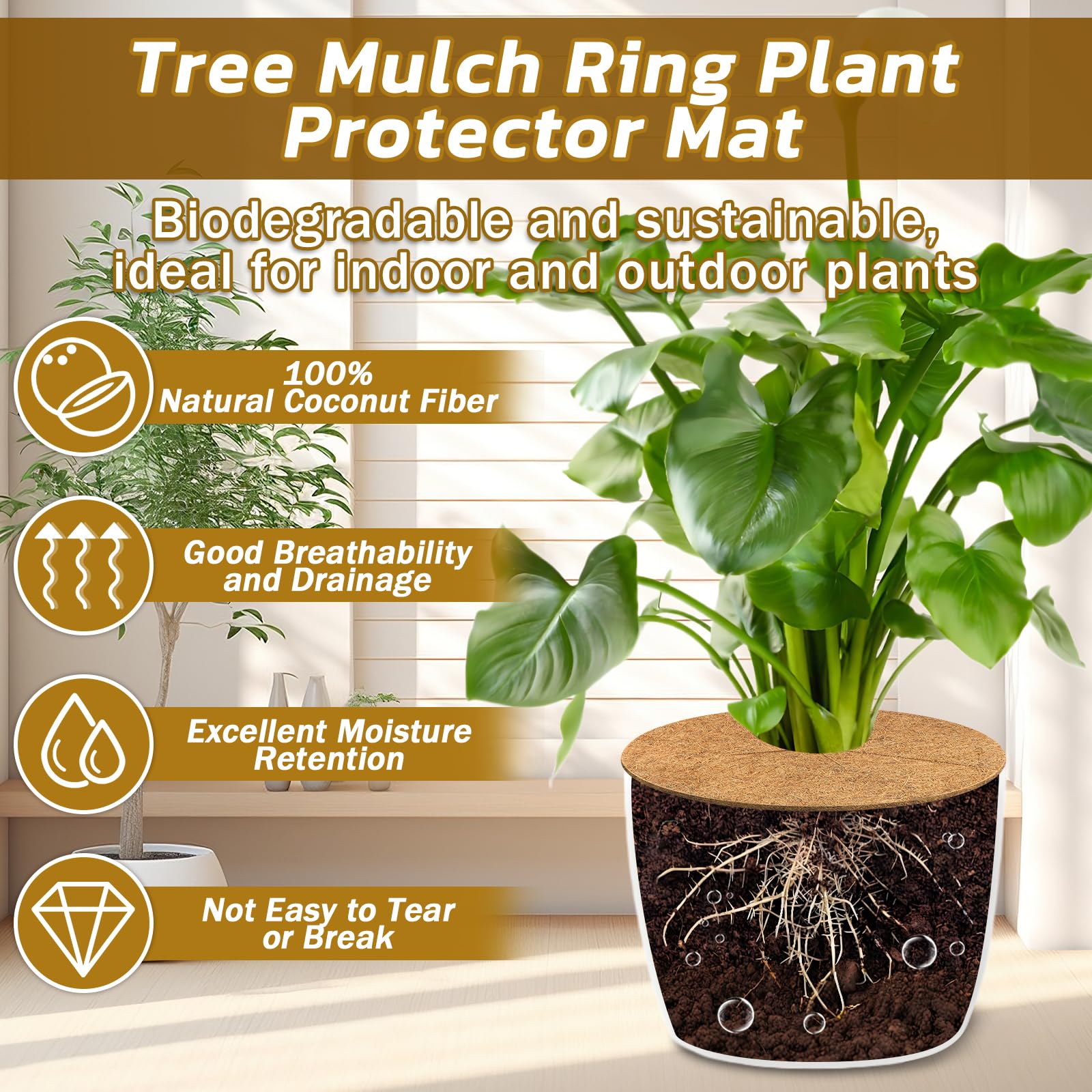 Legigo plant pot cover mulch ring, easy to trim to fit plant bases.