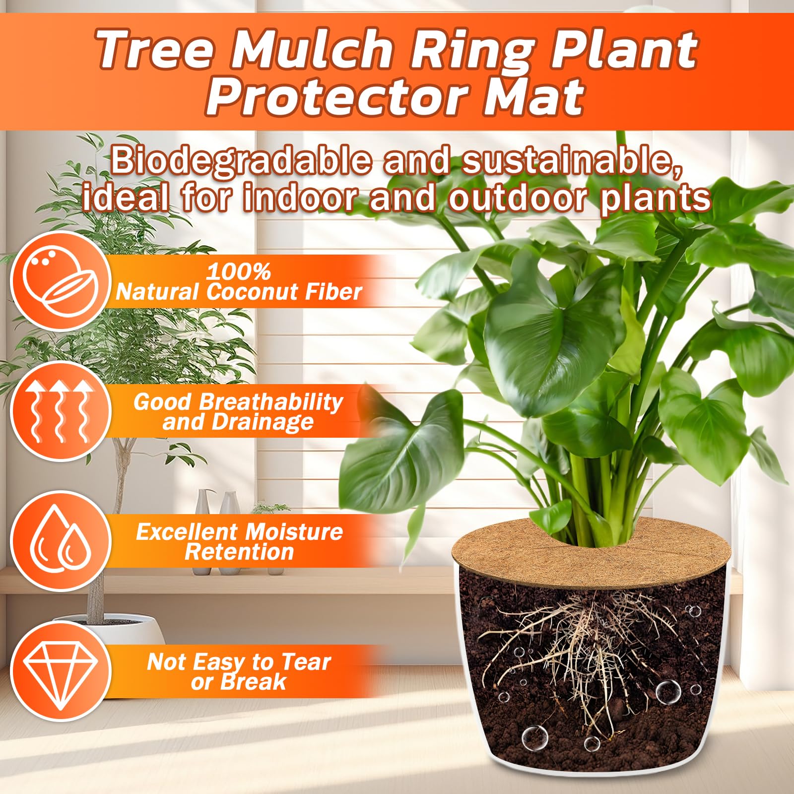 Legigo plant pot soil cover preserving moisture for healthy roots.