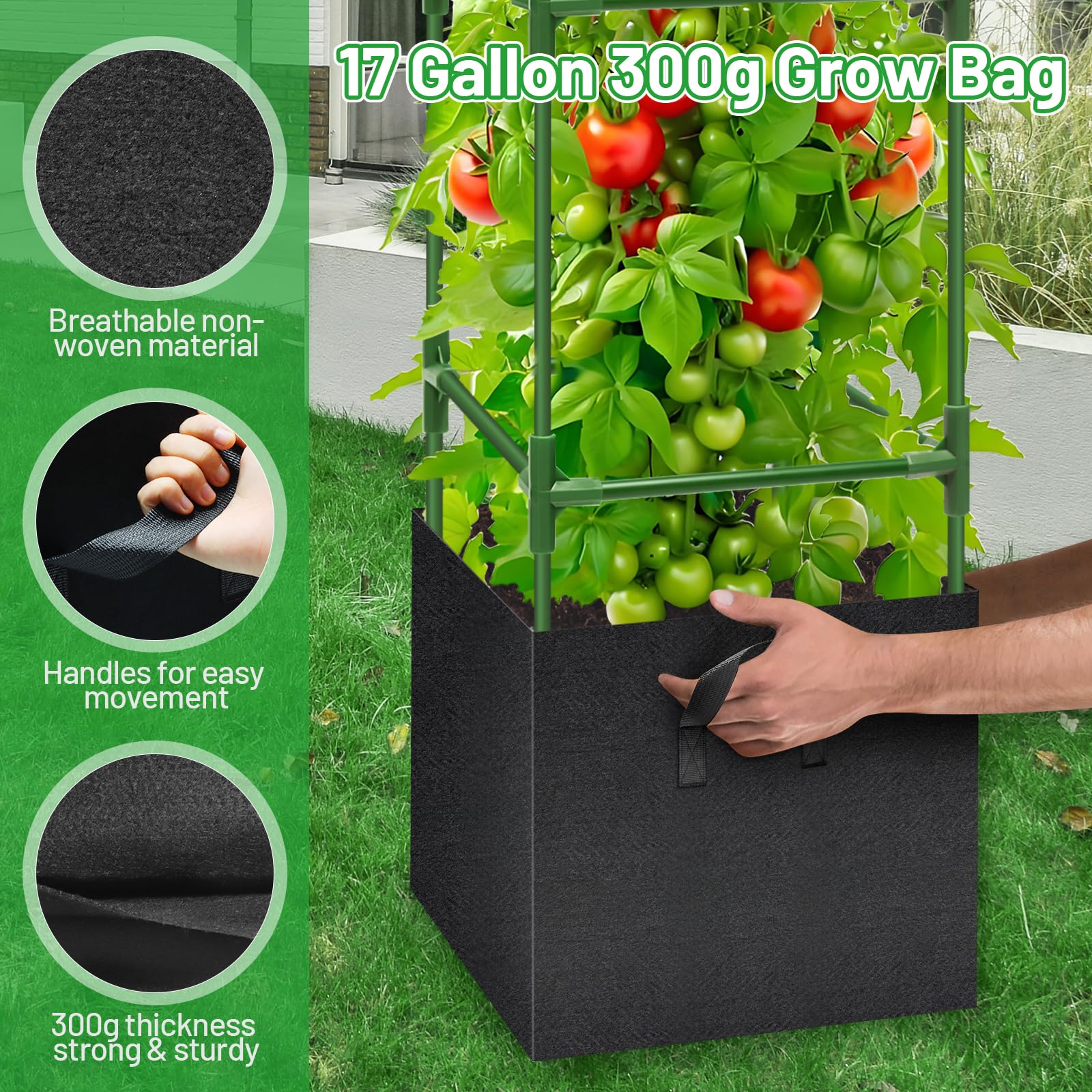 Legigo plant ties and connectors simplify securing plants to cages.