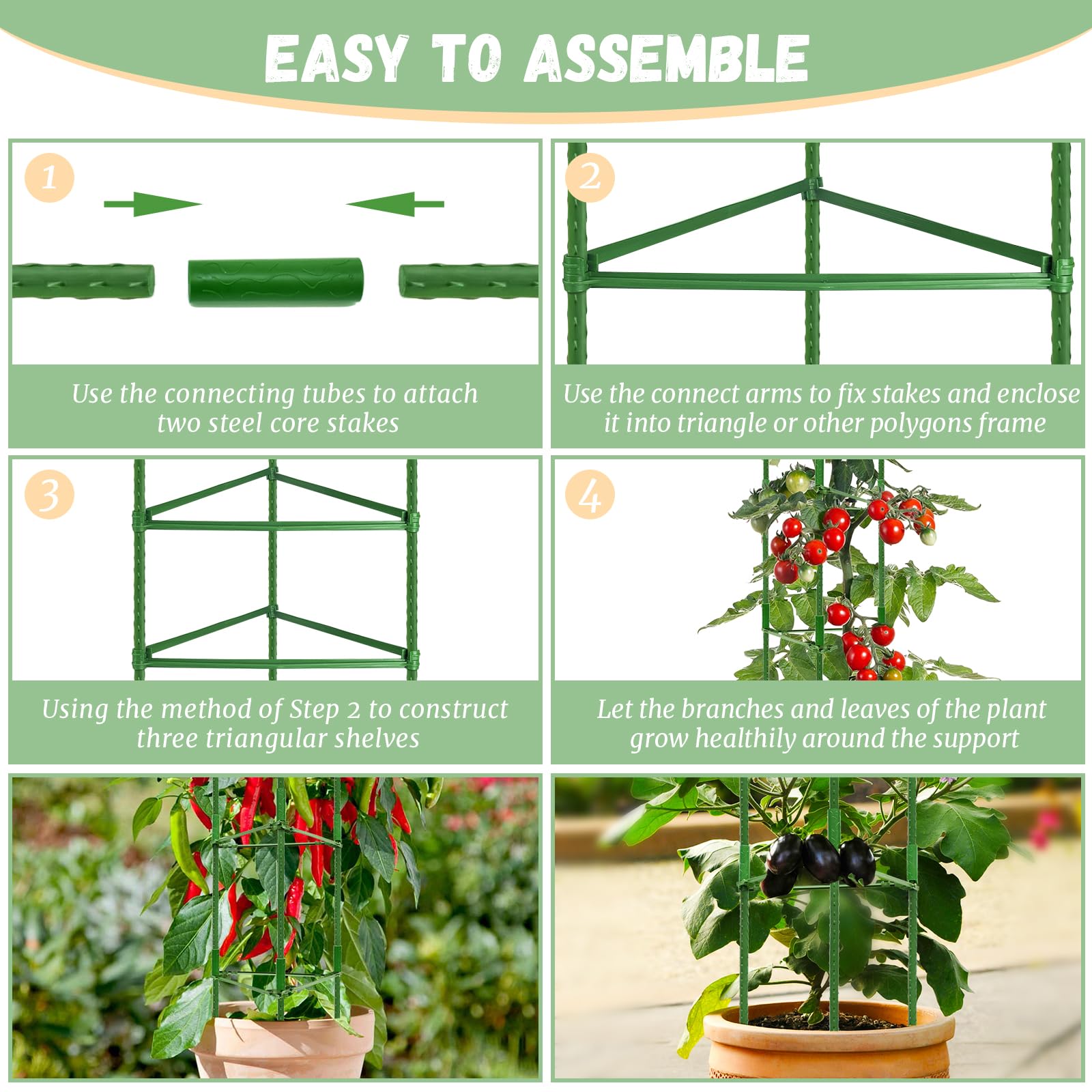 Legigo plastic-steel core stakes offer durable garden structure