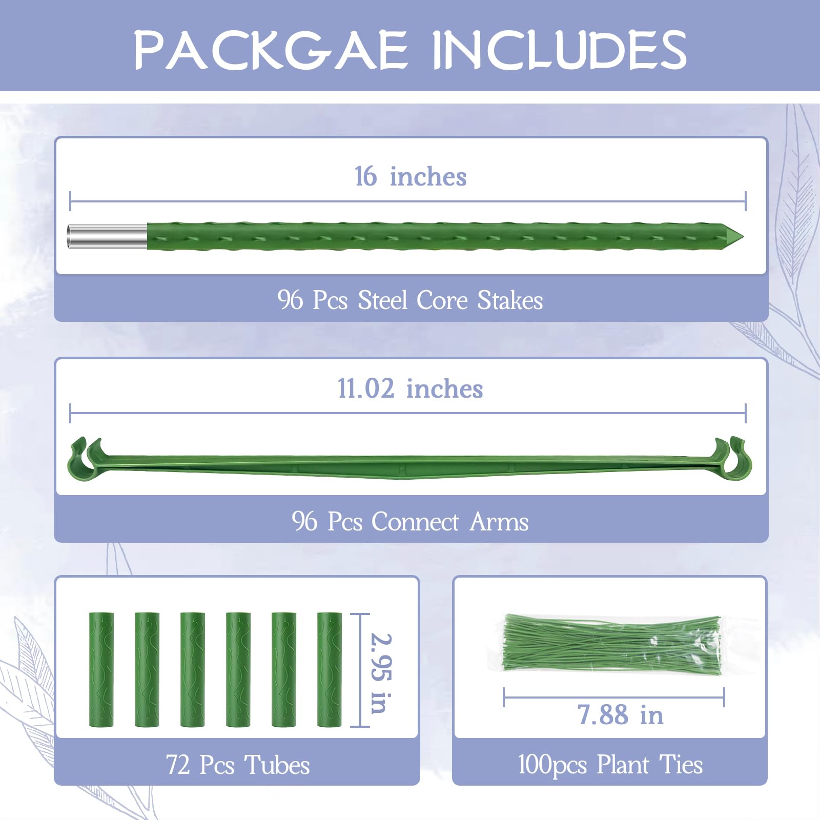 Legigo plastic steel core stakes indicate sturdy construction for long-lasting garden support.