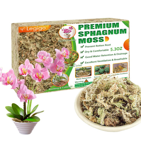 Legigo premium sphagnum moss 6qt bag packaging helps keep substrate ready for use.
