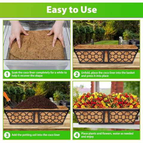 Legigo railing planter liner fits 24in spaces for secure, lasting coverage.