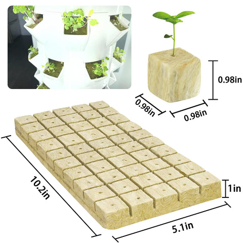 Legigo rockwool plugs quickly absorb water to support roots.