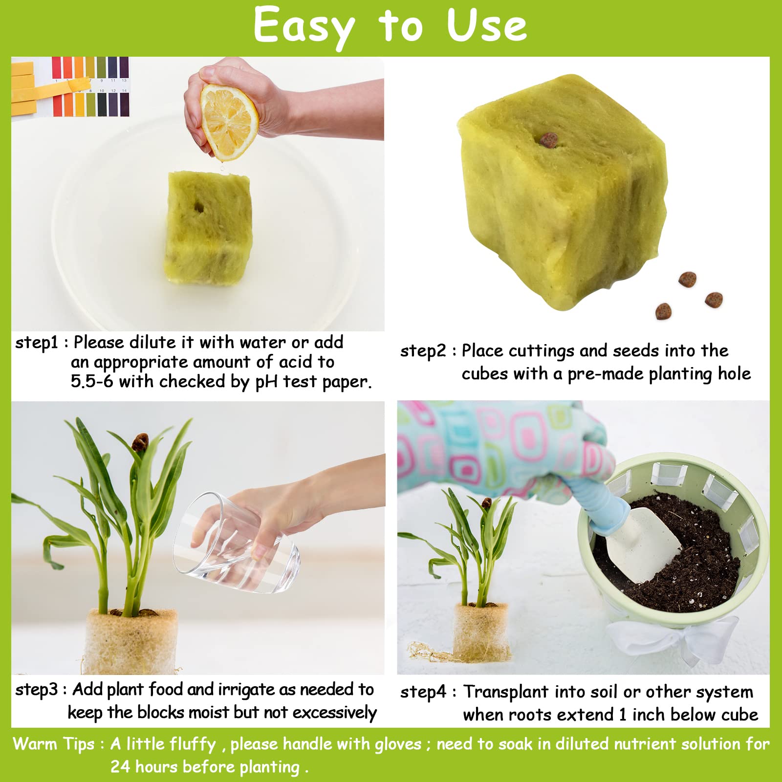 Legigo rockwool plug in hydroponics enabling balanced moisture and air