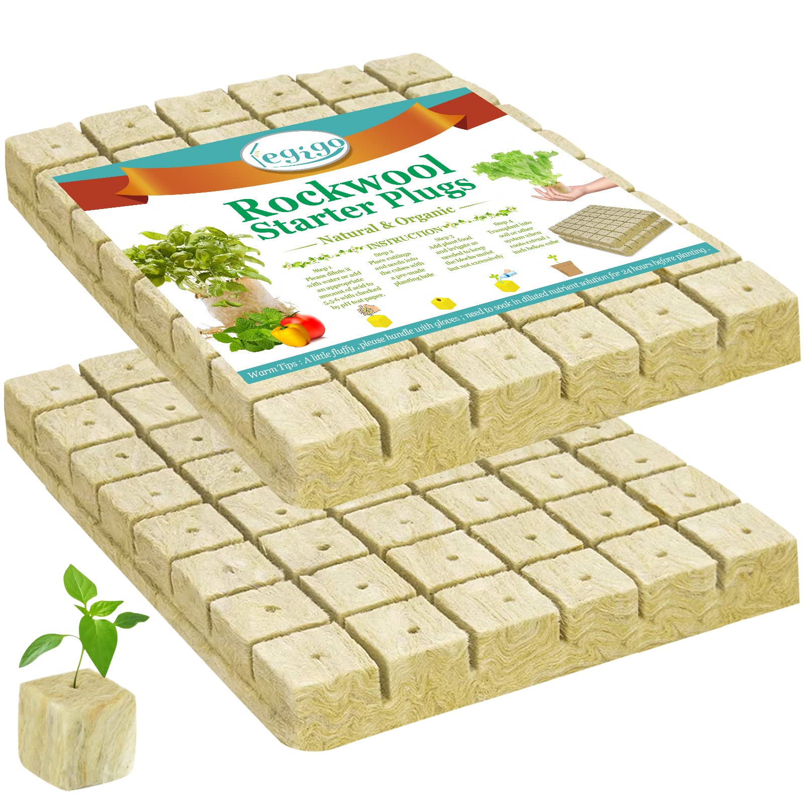 Legigo rockwool cubes ready for seed starting and germination