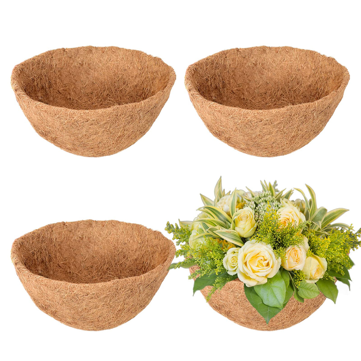 Legigo round coir liner 18inch texture showing natural fibers for better airflow.