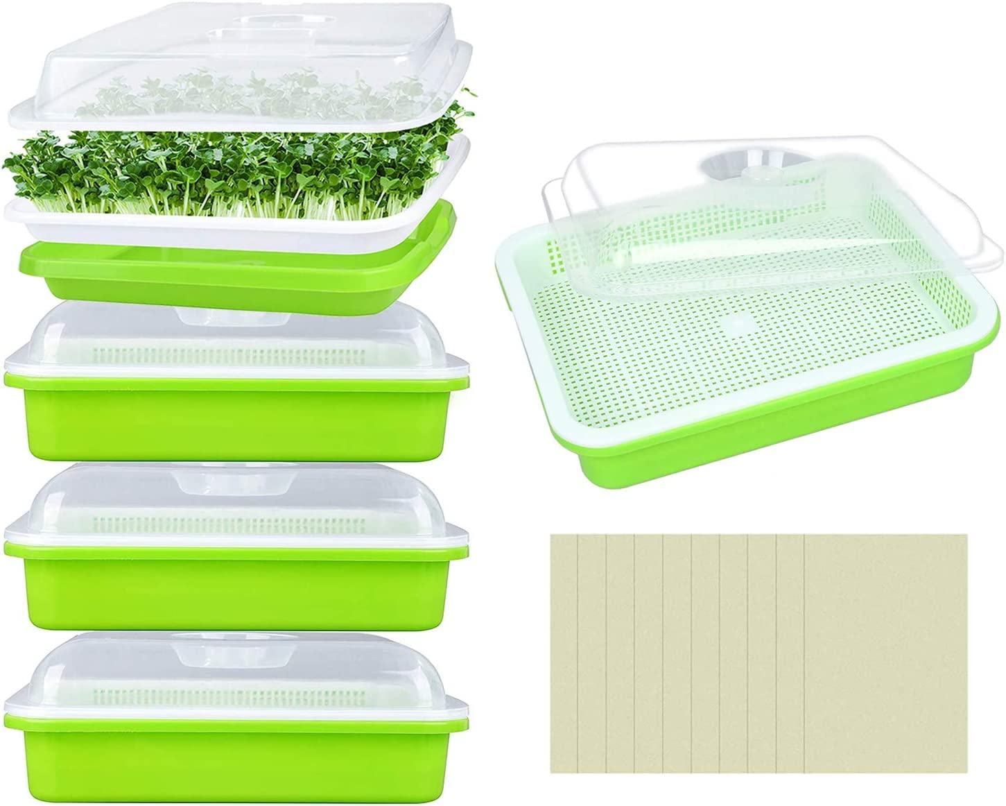 Legigo seed sprouter trays five-pack for soil-free microgreens at home.