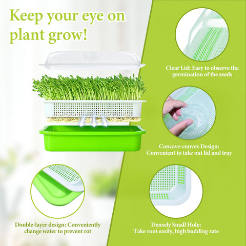 Legigo seed sprouter trays bottom tray provides sturdy support and drainage