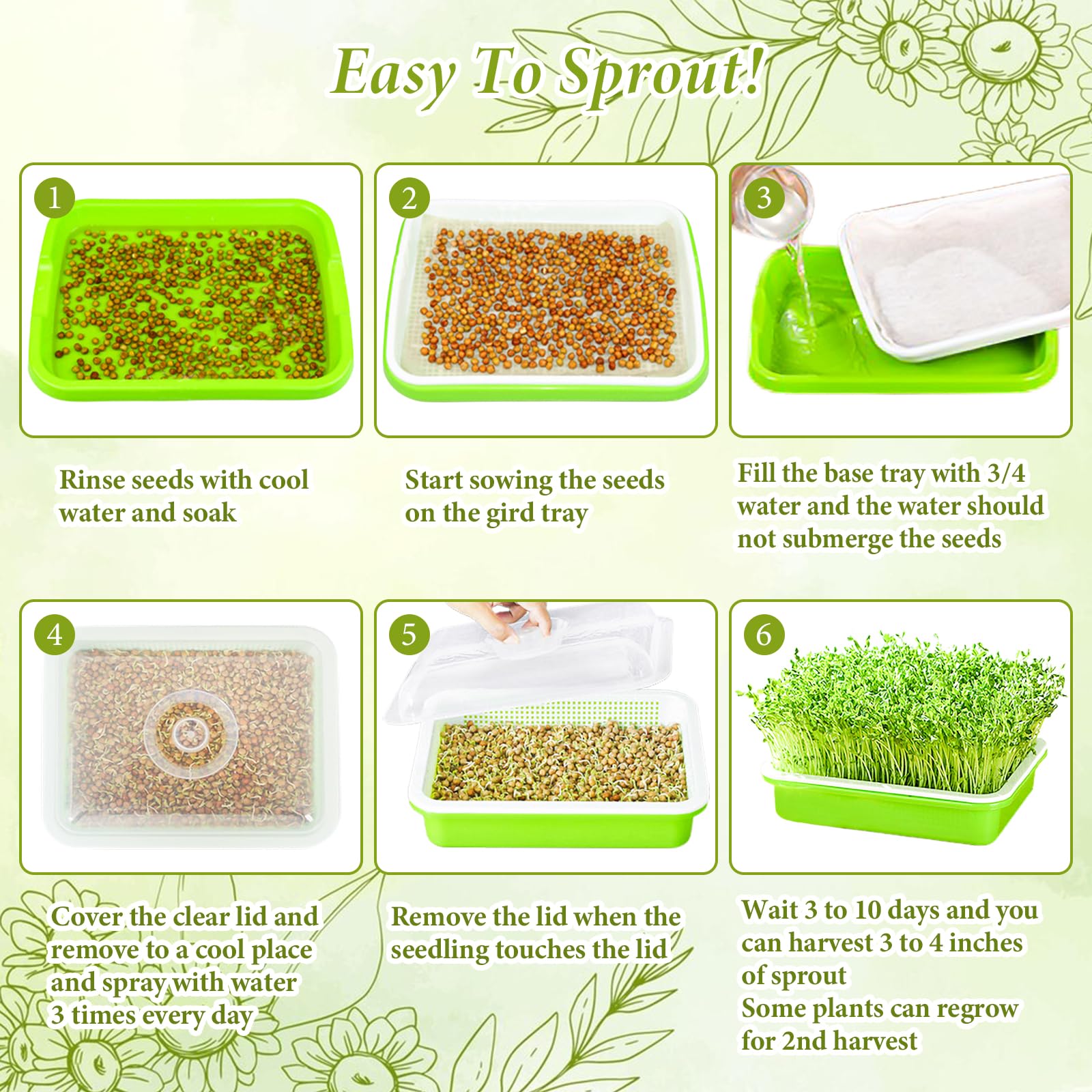 Legigo transparent lid lets you watch microgreens grow without disturbance