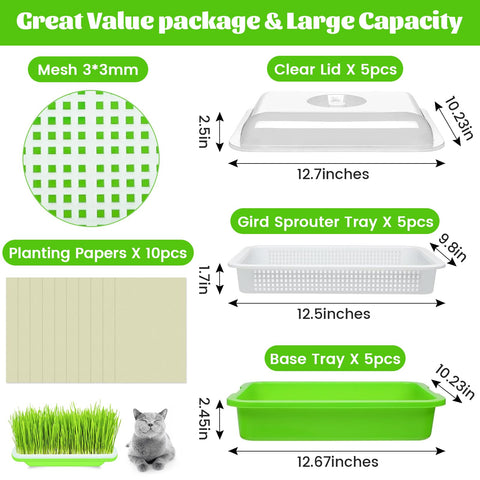 Legigo clear lids for seed sprouter trays allowing humidity control and light.