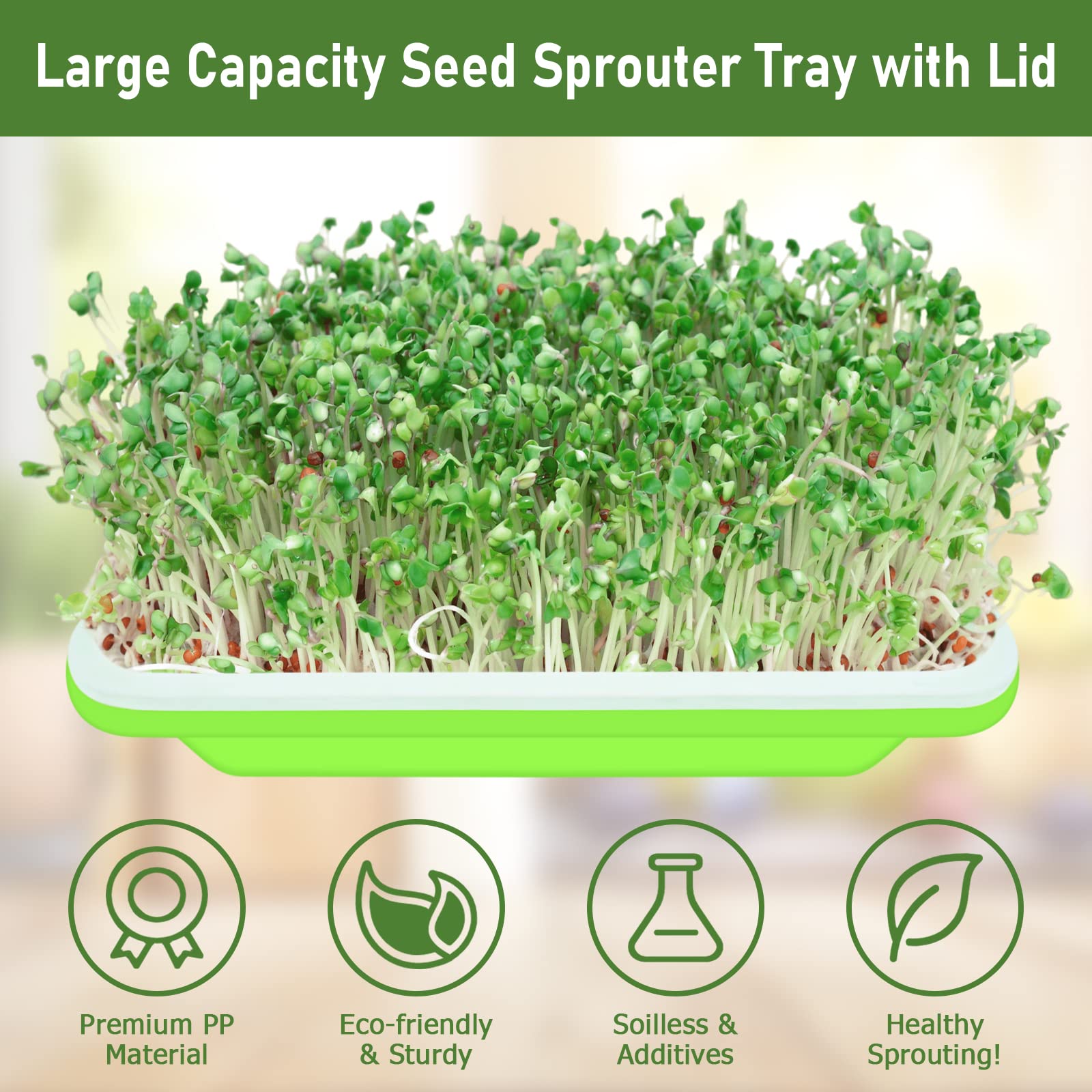 Legigo seed sprouter trays transparent lid lets you watch growth without lifting.