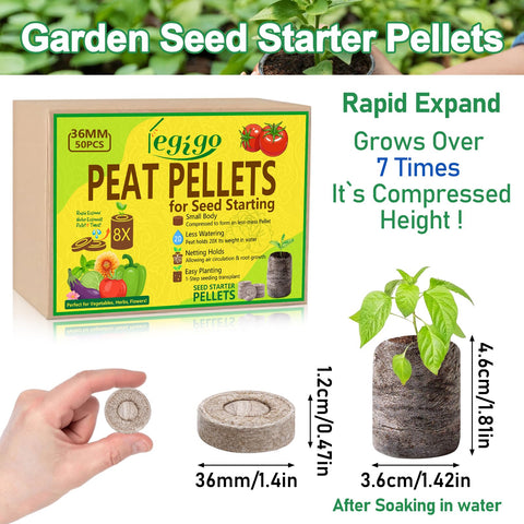 Legigo seed starter pellet, 14 inch size, ready for quick setup.