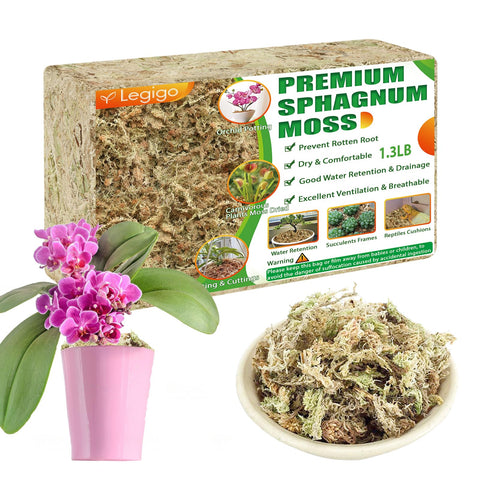 Legigo sphagnum moss 25qt pack, ready for potting applications.