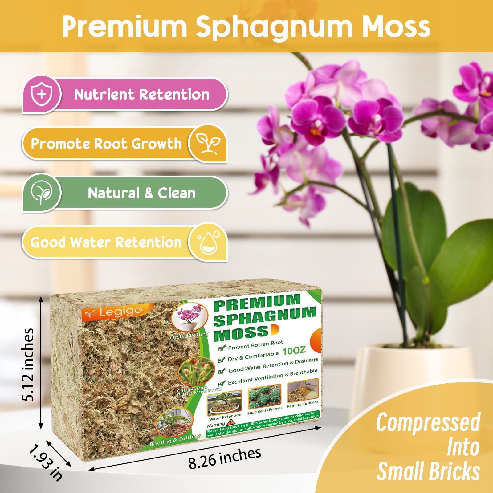 Legigo moss soaking roots for hydroponic setups encouraging healthy root growth.