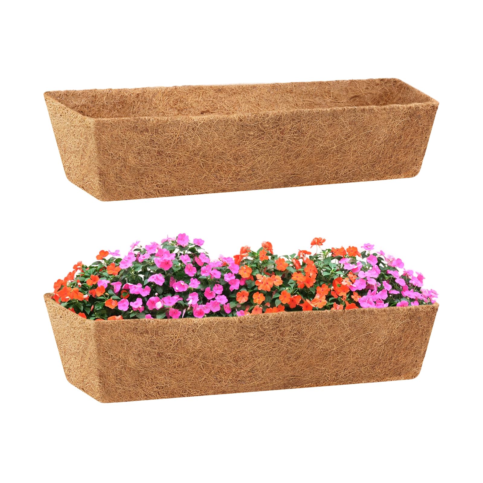 Legigo square coco liner 24in fits planters, promotes healthy root growth