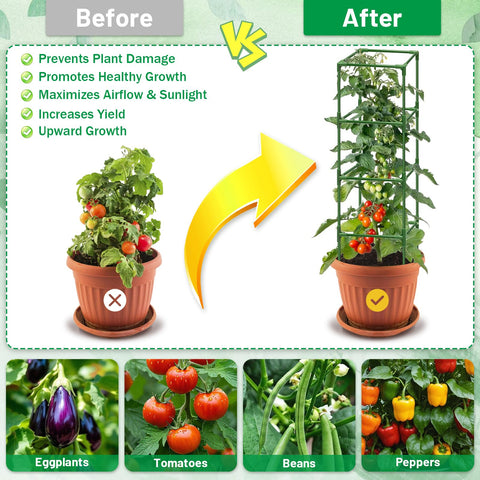 Legigo square design provides stable garden support for climbing vegetables.