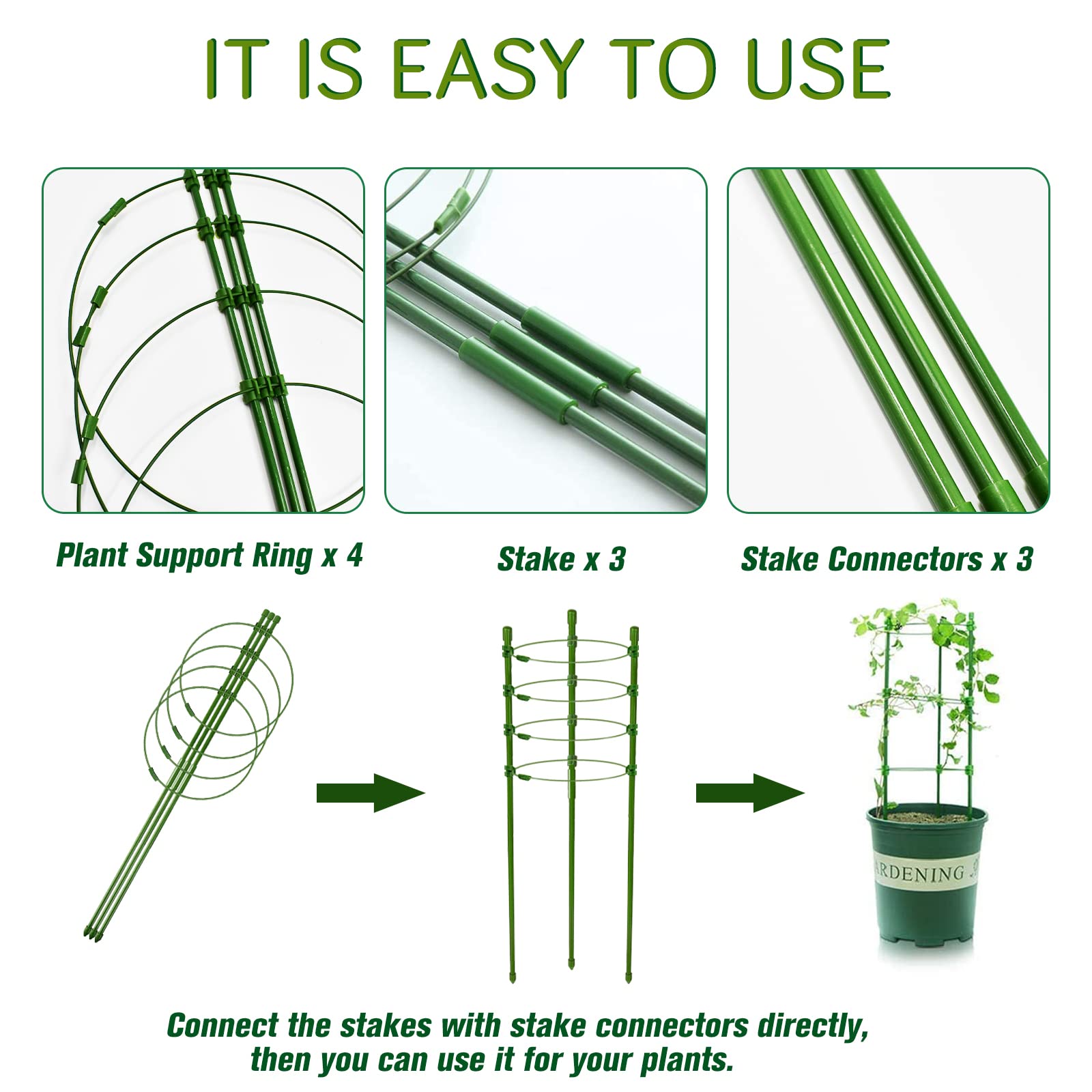 Legigo rust-resistant steel stakes offer durable garden performance against wind.