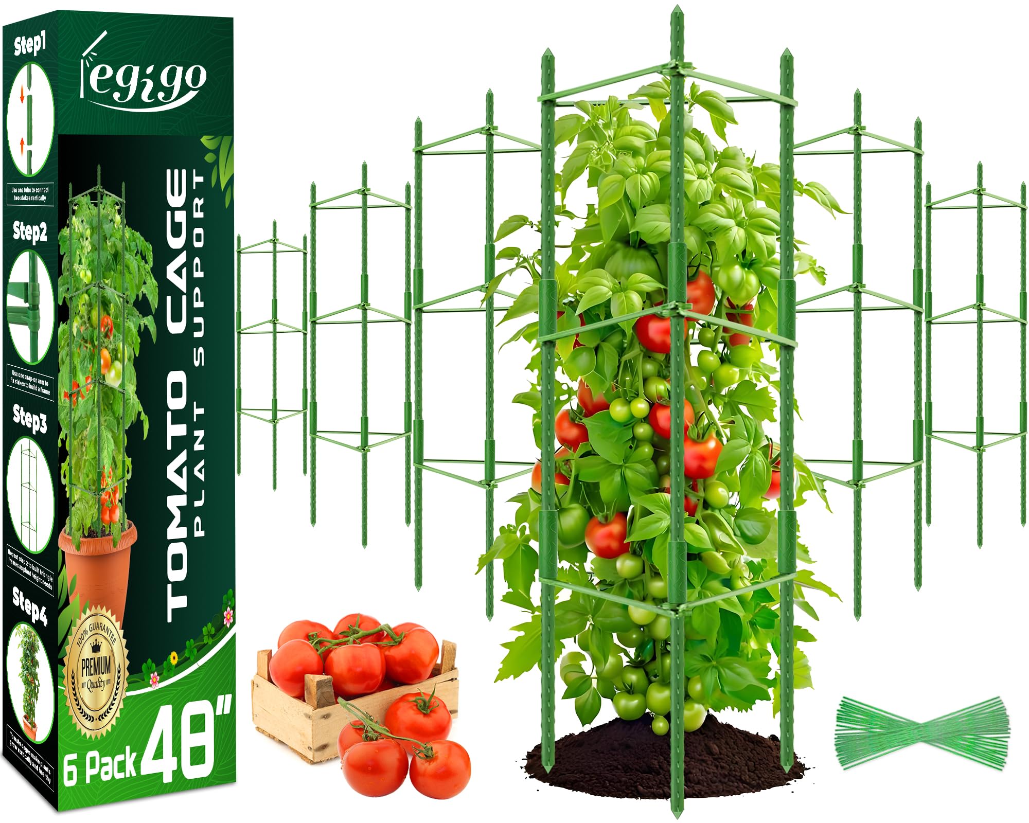 Legigo tomato cage assembly setup demonstrates modular, sturdy support for climbing vegetables.