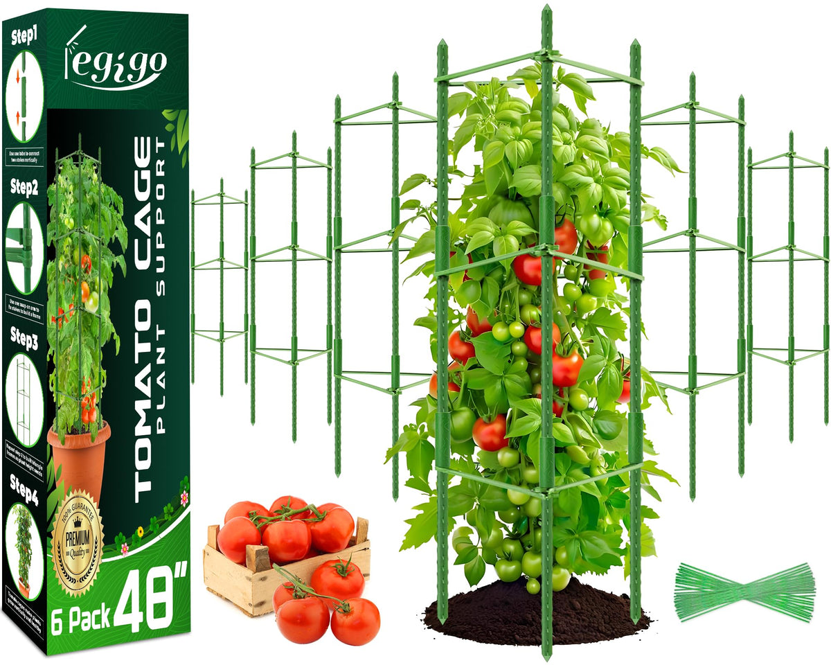 Legigo tomato cage assembly setup demonstrates modular, sturdy support for climbing vegetables.