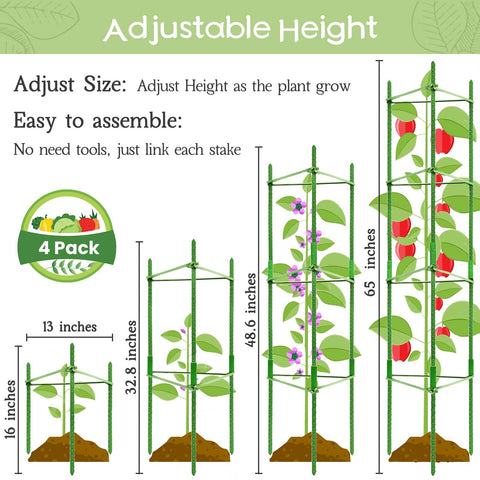 Legigo tomato cage assembly steps demonstrate easy, no-tools setup for quick garden support.