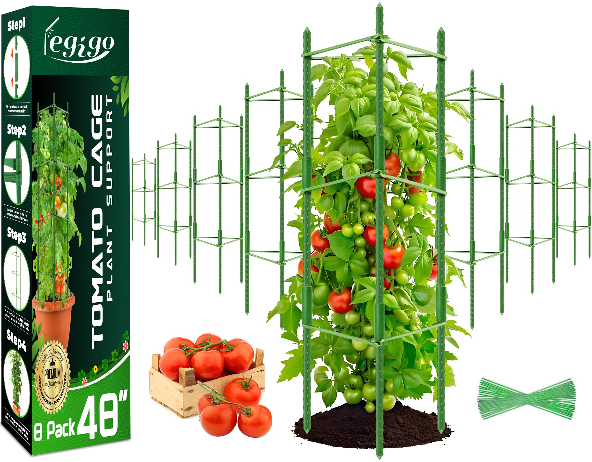 Legigo tomato cage assembly shows sturdy connections for vertical plant support