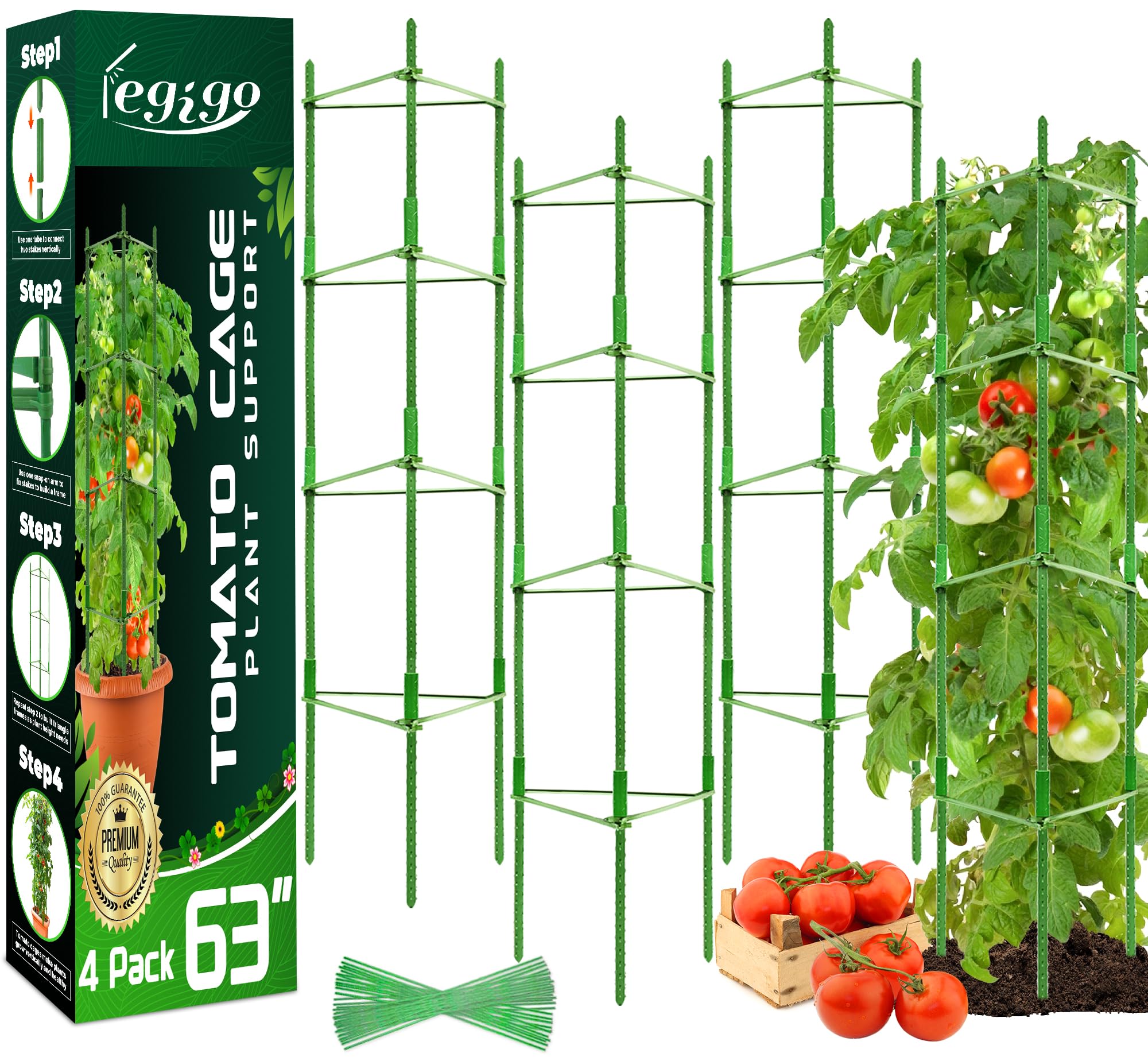Legigo tomato cage suitable for indoor and outdoor use.