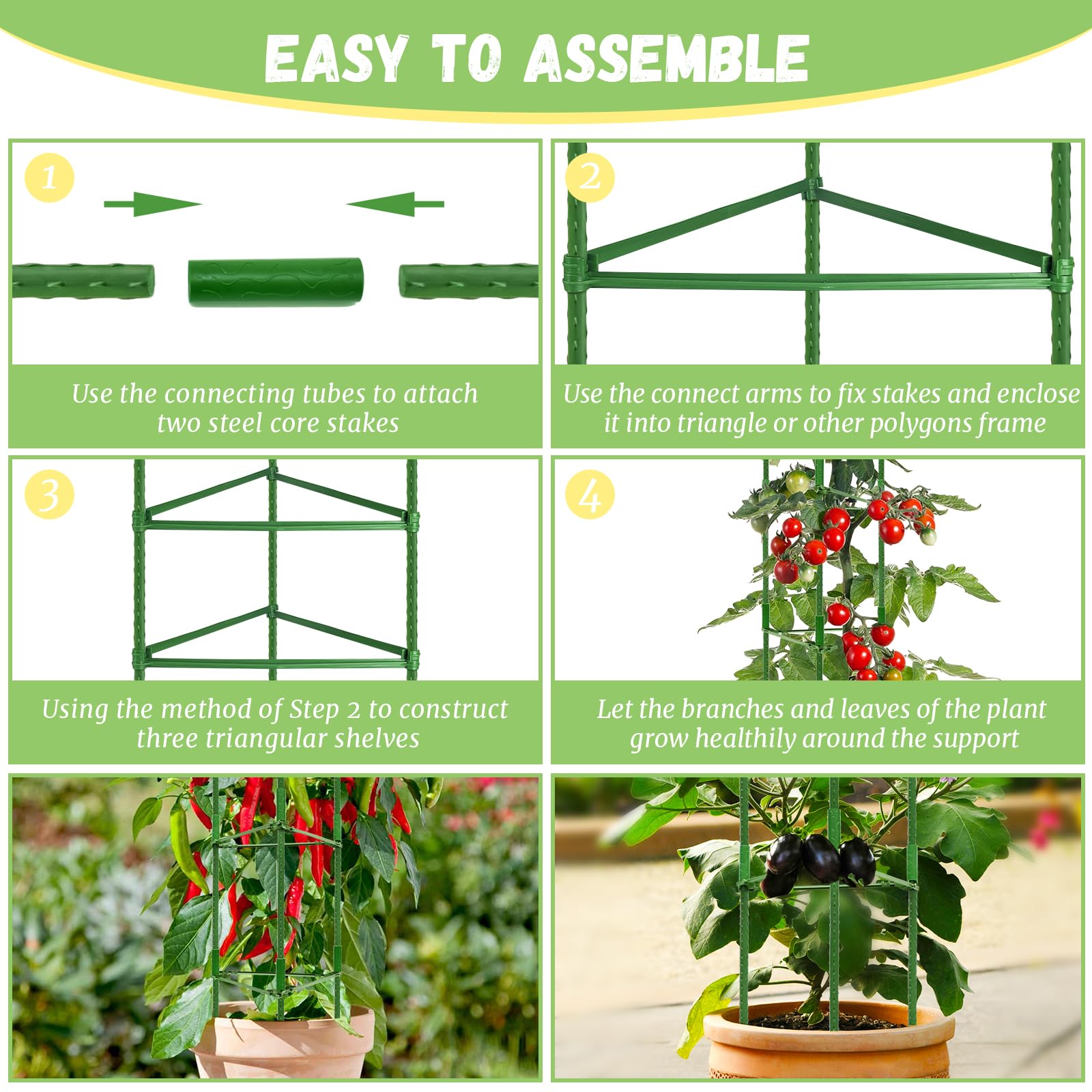 Legigo tomato cage no-tools assembly keeps setup fast and storage simple.