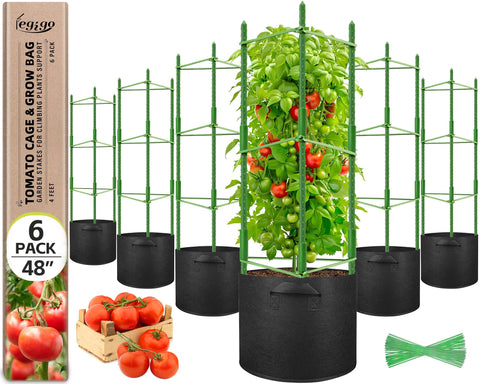 Legigo tomato cages 6-pack provide stable vertical support for climbing plants.