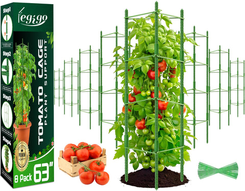 Legigo tomato cages 63inch stand support vines for elevated growth in outdoor gardens.