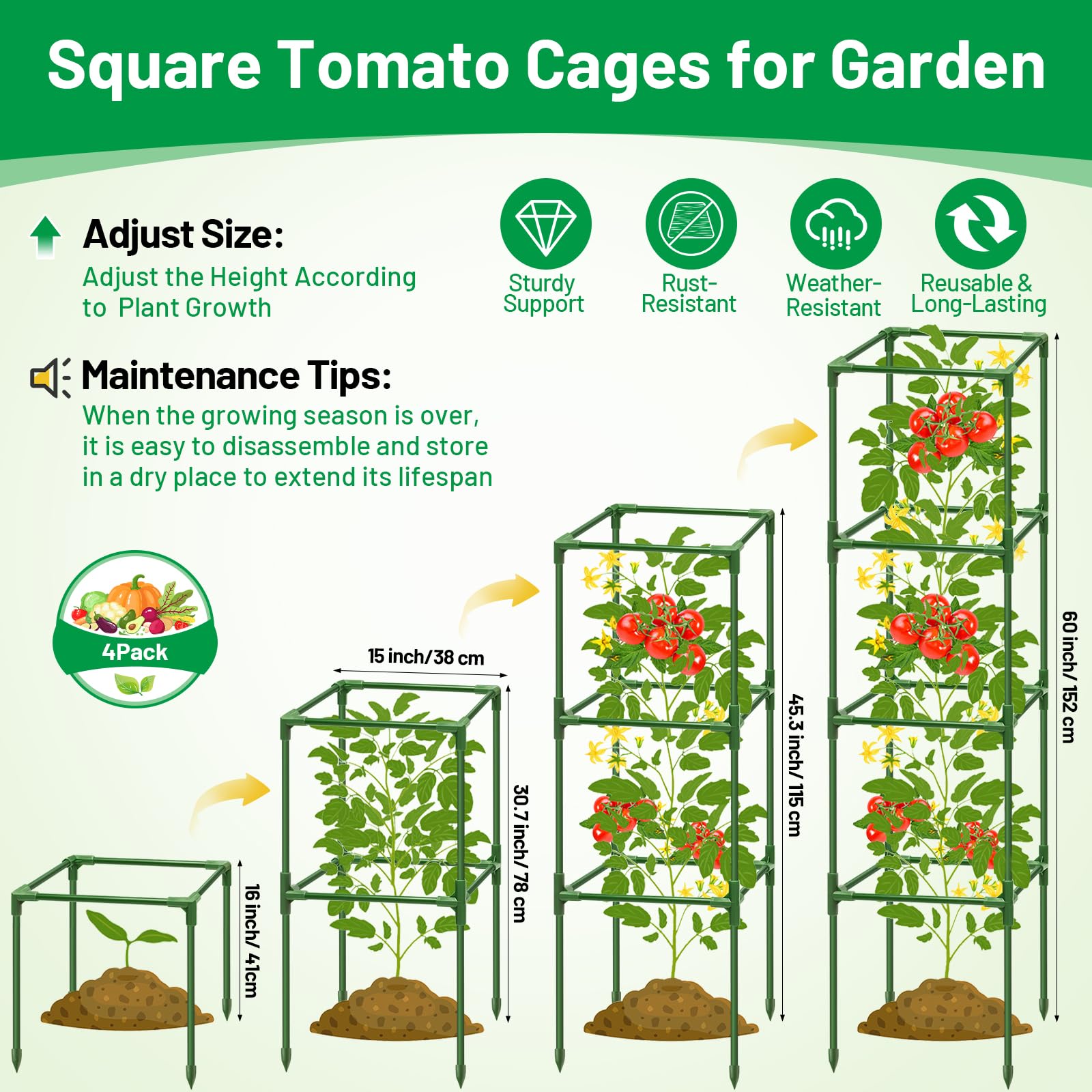 Legigo heavy-duty steel tomato trellis stands up to outdoor weather and daily garden use.