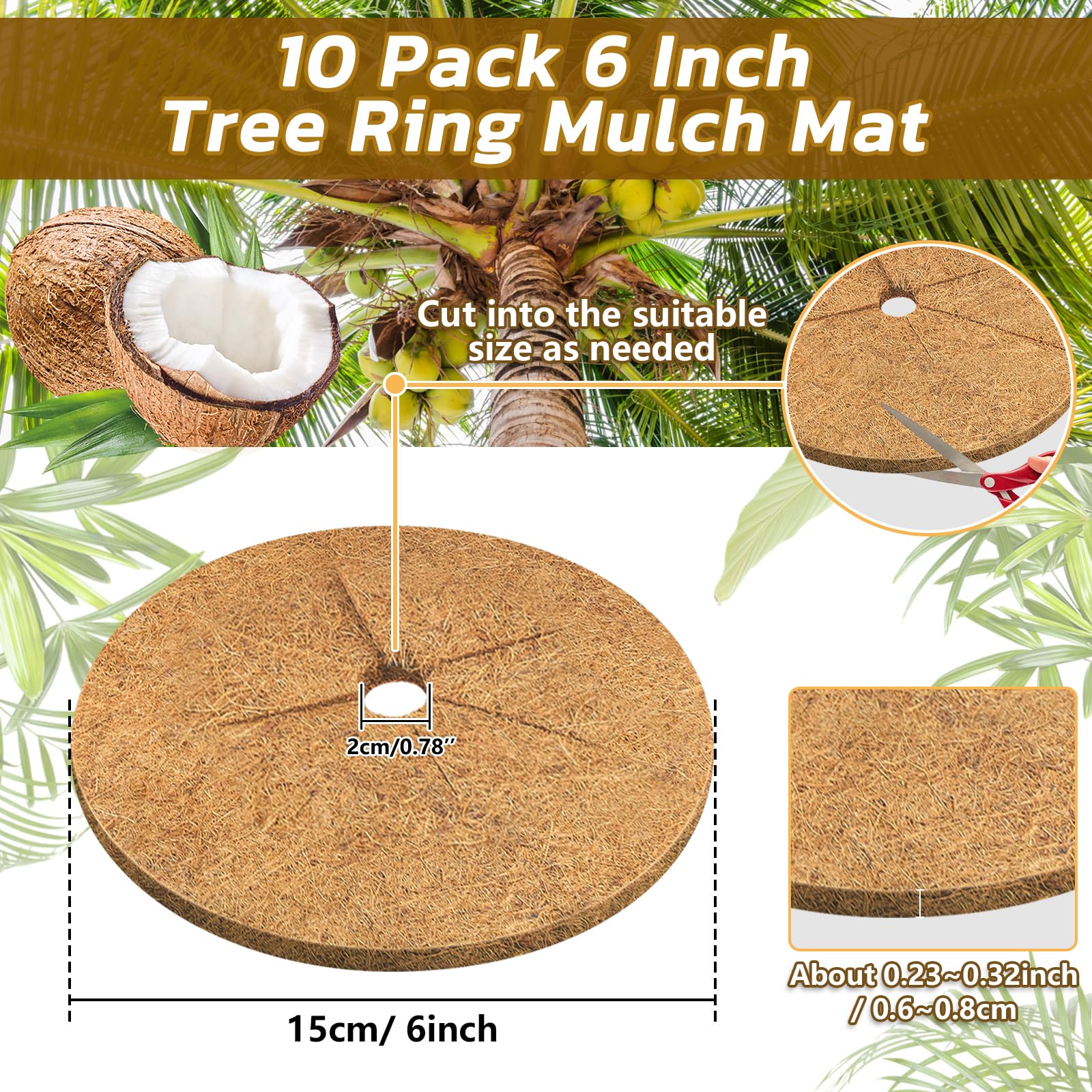 Legigo tree protector mat, 6 inch, supports moisture retention in pots.