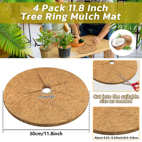 Legigo natural coco coir tree protector ring guarding trunk from weeds